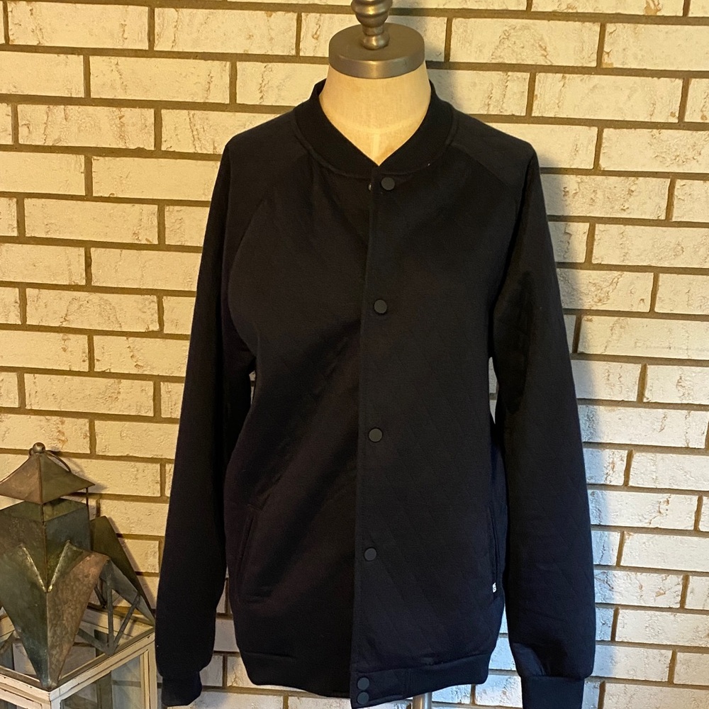 Women's Navy Quilted Bomber Jacket